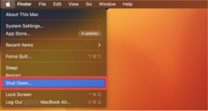 how to shutdown MacBook